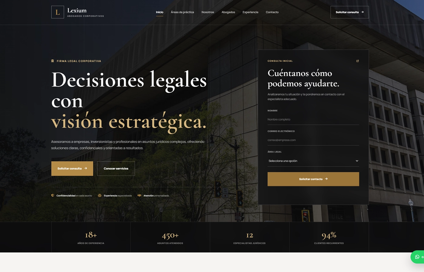 Sitio web de Lexium diseñado por Laren
