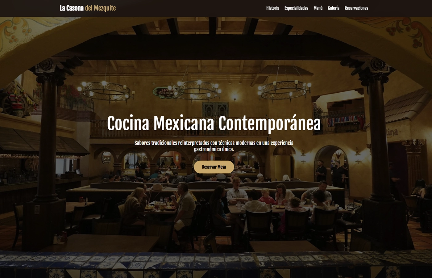 Sitio web de restaurante diseñado por Laren